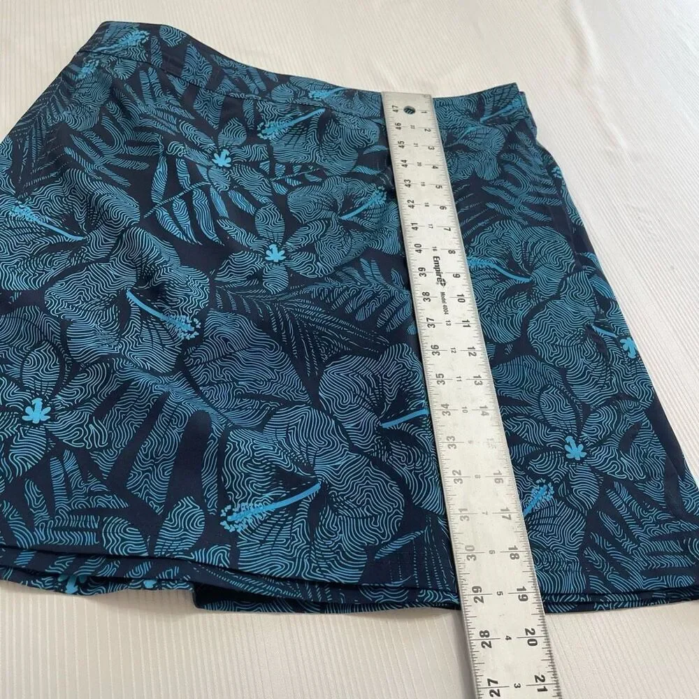 Rip Skirt Hawaii Wrap Skirt Beach Blue Floral Adjustable Surf Size Large